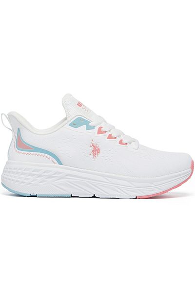 U.S. Polo Assn. Women's White Low-Top Sneakers - Bold Lace-Up Style, Comfortable Casual Footwear