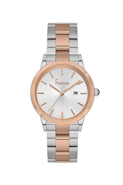 Freelook Fl.4.10009-6 Calendar Steel Case Steel Band Metallic-Rose Color Women's Wristwatch
