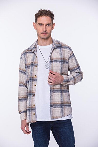 Fitmens قصة فضفاضة قميص رجالي من Oduncu ذو ملمس ناعم مصنوع من القطن بنسبة 100...