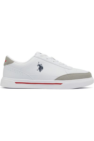 U.S. Polo Assn. Men's White Low-Top Sneakers - Lightweight Lace-Up Design, Comfortable for Everyday Outfits