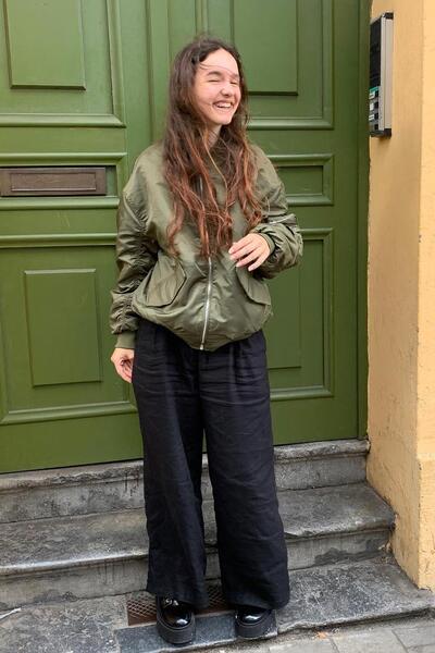 Madmext Siyah Beli Büzgülü Wide Leg Kumaş Pantolon Mg1950