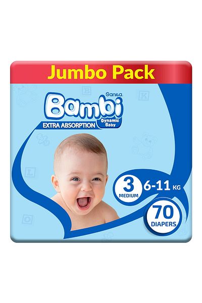Bambi SANITA BAMBI NO 3 MED JUMBO 70PCS