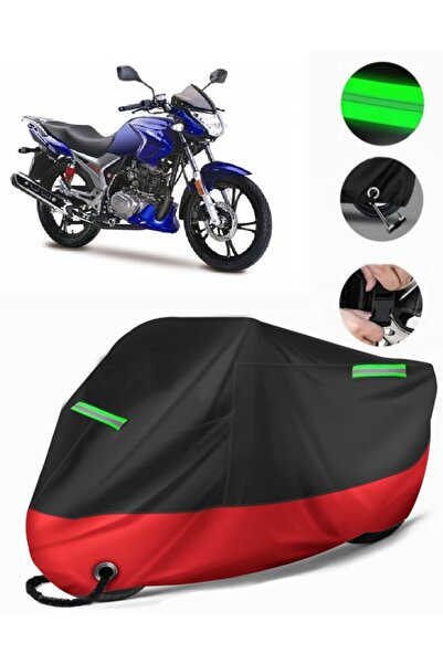 MotoEN Haojue HJ 150-9 مشمع دراجة نارية ممتاز متوافق (قفل متوافق) أسود-أحمر