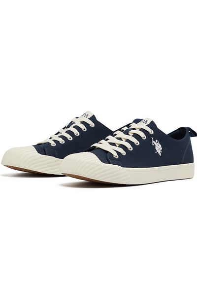 U.S. Polo Assn. Men's Navy Low-Top Canvas Sneakers - Iconic Branding for a Clean Look