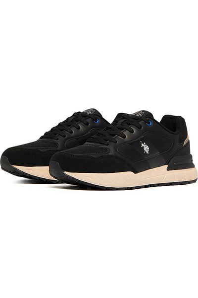 U.S. Polo Assn. Men's Black Low-Top Sneakers - Lightweight Lace-Up Design