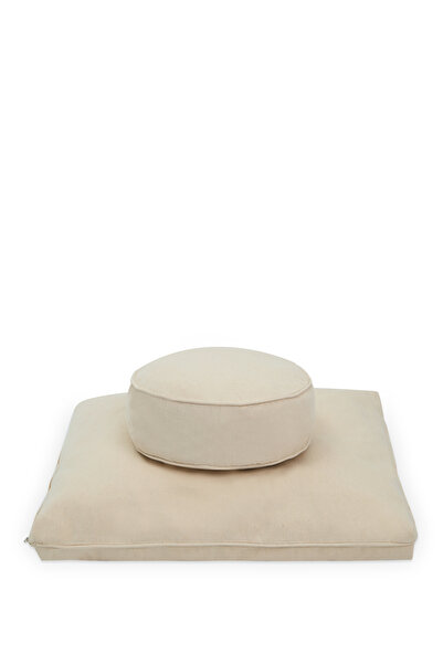 Nui Yoga Ekru Zabuton Meditasyon Minderi Seti