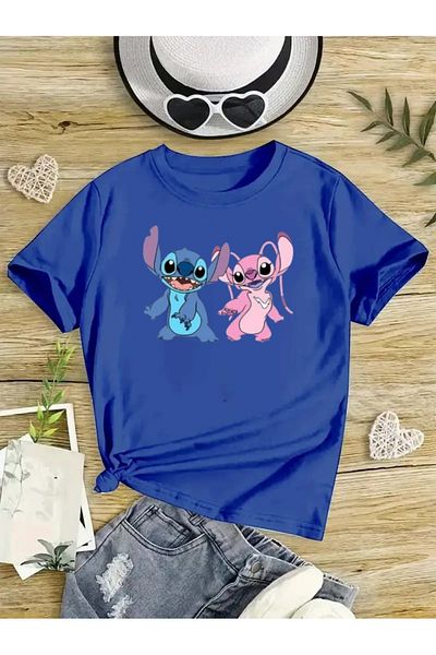 New Shine 1 tricou este un cadou pentru achiziții de 6 și mai sus în coș - Tricou supradimensionat pentru copii cu imprimeu Angel și Stitich