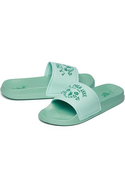 U.S. Polo Assn. Women's Green Slides - Lightweight, Comfortable Casual Shoes