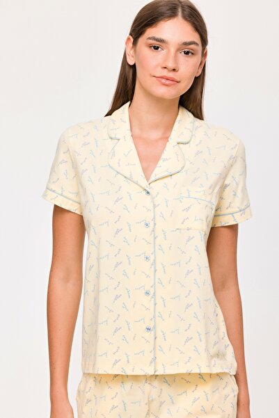 Woody 2-8 Years Old Girl's Pajamas-Ype - 932-Flower Printed Ecru