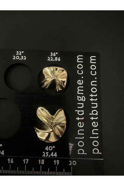 T.T Polnet Button Gold Design Metal Button 12 Pack (6 Large-6 Small)