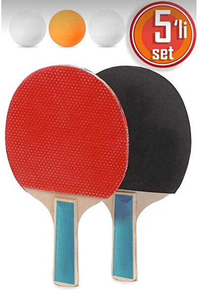 Vi Caro 5 li Set Masa Tenisi Seti 2 Adet Masa Tenisi Raketi + 3 Adet Pinpon Topu Komple Set
