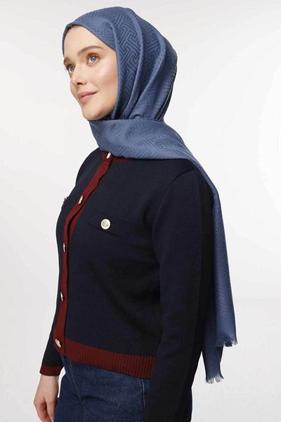 VALORSCARF Şal cu model labirint - Ozalit Blue