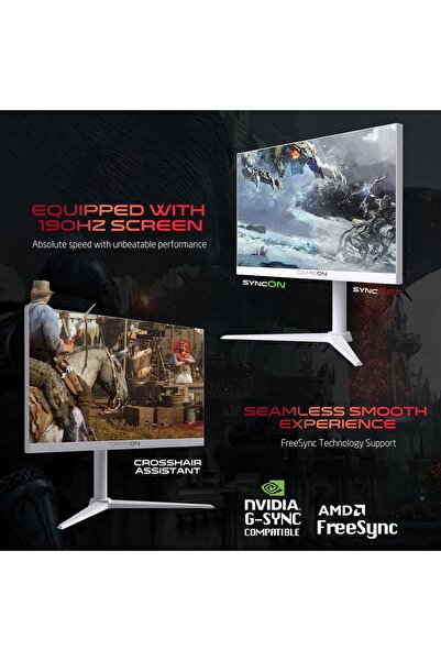 GAMEON شاشة GOA27FHD190IPS Artic Pro Series مقاس 27 بوصة FHD، بمعدل تحديث 190 هرتز، ووقت استجابة 0.5 مللي ثانية