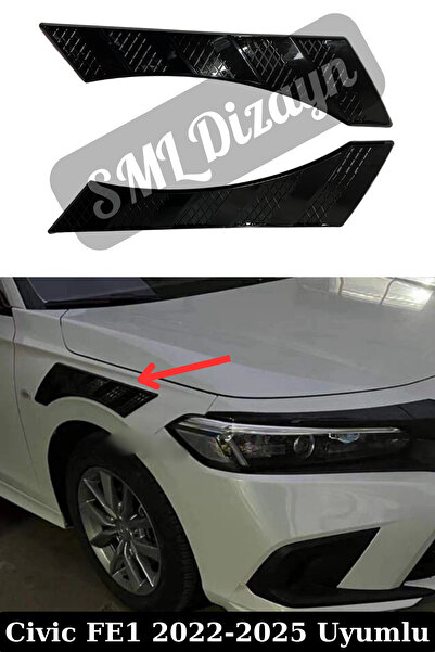 SML Dizayn 2022-2023-2024-2025 Honda Civic Fe1 Çamurluk Venti Aksesuar Rüzgar...