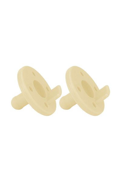 OiOi Emzix Yellow Silicone Pacifier Set of 2 0 Months