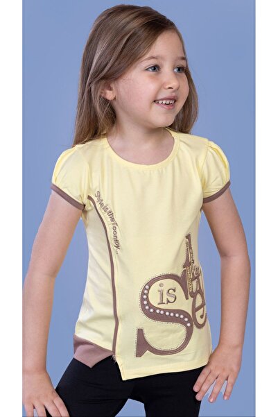 Toontoy Κοριτσίστικο μπλουζάκι Star συνδυασμός υφασμάτων Κεντημένο