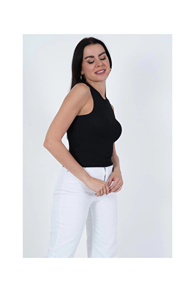 Cotton Mood 23254307 Camisole Crew Neck Piping Athlete BLACK