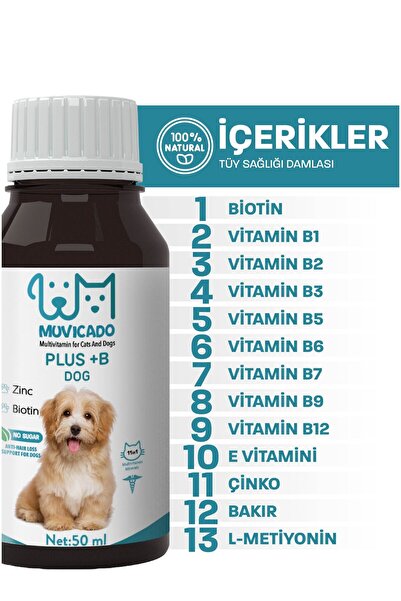 muvicado Poodle Köpekler Için Tüy Sağlığı Damlası Köpek Vitamini Biyotin Multivitamin Çinko