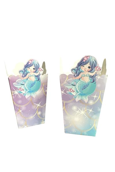 Cadde Süs Mermaid Themed Popcorn 8-Piece Corn Box