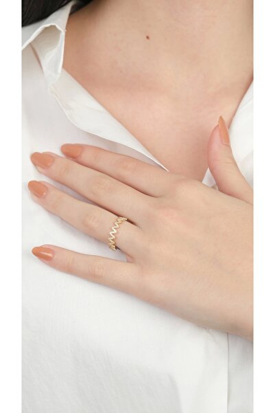 Arpaş 14 Ayar Atın Dalgalı Taşlı Yüzük