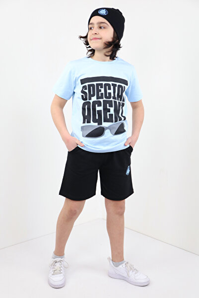 Toontoy Σετ σορτς για αγόρια με λεπτομέρεια κάτω στολήματος με τύπωμα