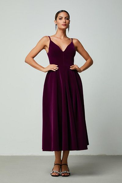 femi9 A-line velvet dress