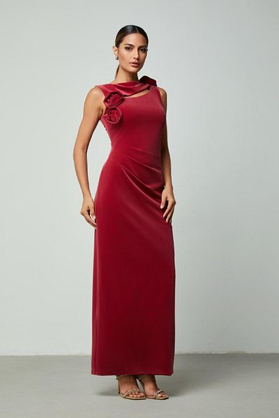 femi9 cutouts velvet dress