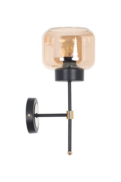 MŞ Aydınlatma Kama Black Gold Honey Glass Sconce