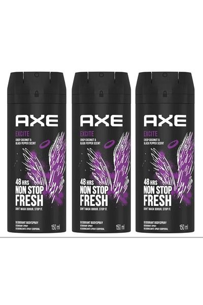 Axe Excite Crisp Coconut And Black Pepper Scent 150ml X 3