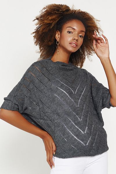 Hopoi Women's Openwork Asymmetrical Sweater