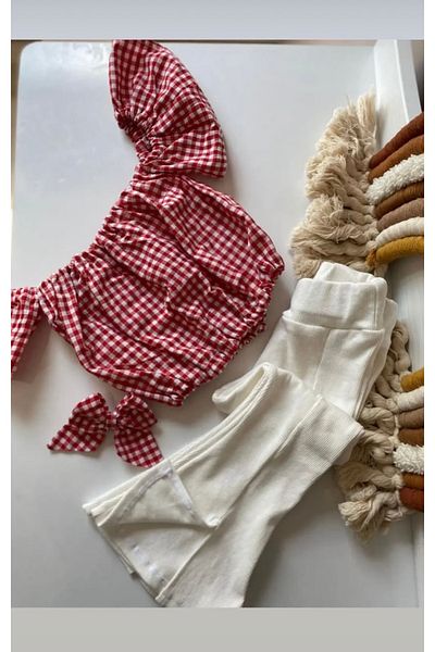 Tinypeople Girl's Spanish Leg Slit Leggings and Plaid Crop Suit