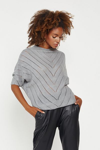 Hopoi Women's Openwork Asymmetrical Sweater
