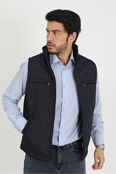 mansory exclusive Navy Blue Fleece Comfortable Fit Quilted Inflatable Vest