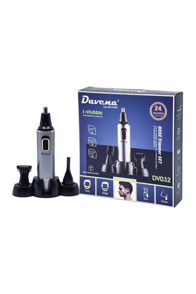 Davena طقم تشذيب الأنف والأذن الكهربائي i-stubble DV032 - فضي