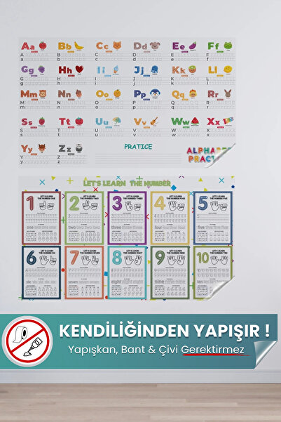 Pi Papers İngilizce Alfabe ve Rakam Seti, İngilizce Öğreniyorum, Learn Englis...