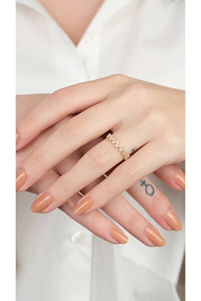 Arpaş 14 Ayar Atın Dalgalı Taşlı Yüzük