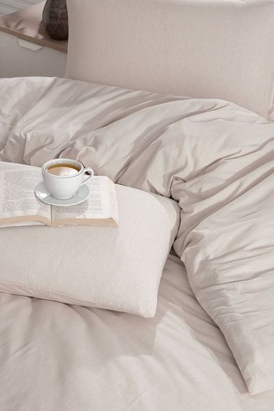Rebeka Home Collection Σετ Παπλωματοθήκη Μπεζ Διπλό 200x220 εκ