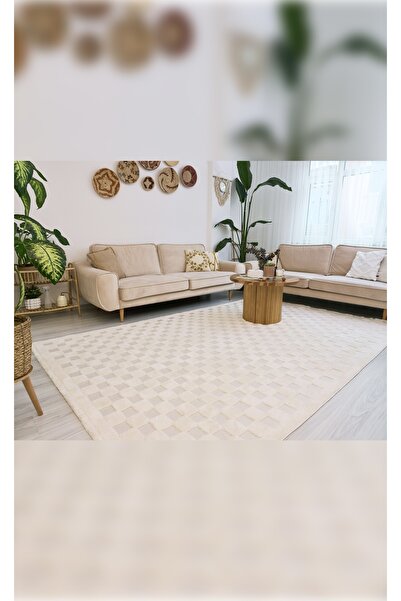 Apex Halı Orion 4211 Krem Yumuşak Dokulu İskandinav Desenli Makine Halısı