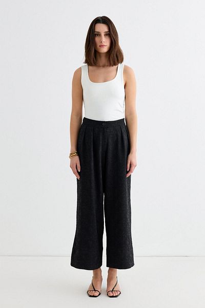 KADRİYE BAŞTÜRK Black Padded Culotte Trousers