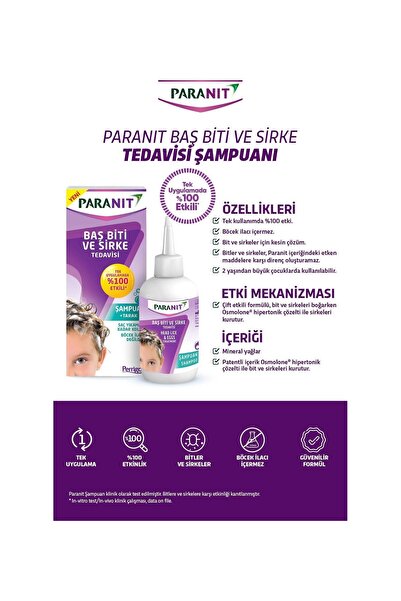 Paranit Saç Biti Ve Sirke Tedavi Seti 100 ml Şampuan 100 ml Spr