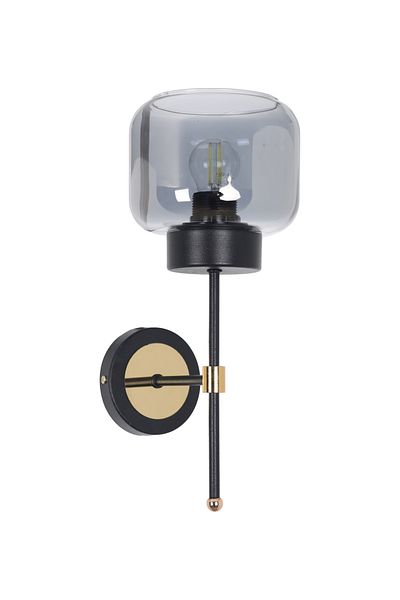 MŞ Aydınlatma Kama Black Gold Smoked Glass Sconce