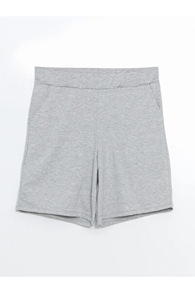 LC Waikiki LCWAIKIKI Classic Gri Beli Lastikli Kadın Şort