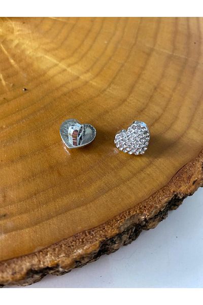 canan dizayn Special Stone Nickel Heart Button 12.70 mm (20 Sizes) (10 Pieces)