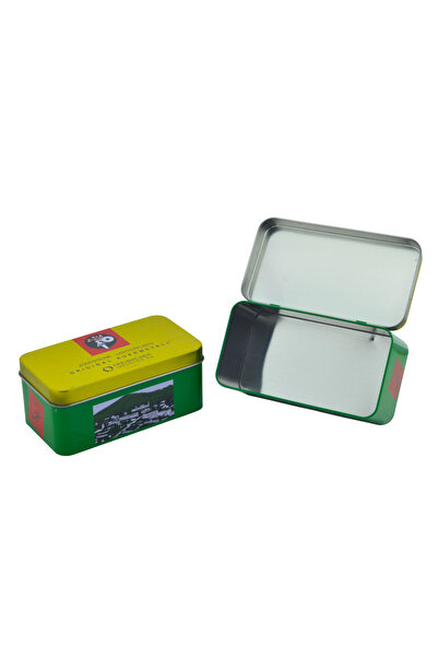 HitDukkan Katlanır Kapaklı Dekoratif 2 Adet Desenli Metal Saklama Kutusu (6,5x8x15cm)