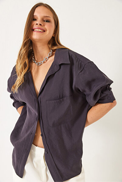 Bianco Lucci Γυναικείο πουκάμισο Oversize V-Neck Modal 60388 60271075