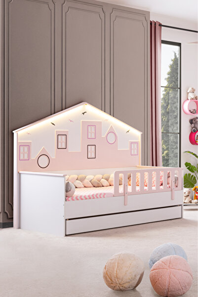 Setay Montessori Çocuk Odası - City Montessori 3 Kapılı Dolap, Yavrulu Yatak - Pembe