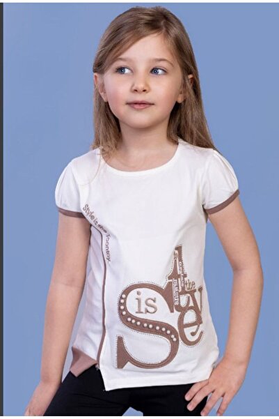 Toontoy Κοριτσίστικο μπλουζάκι Star συνδυασμός υφασμάτων Κεντημένο