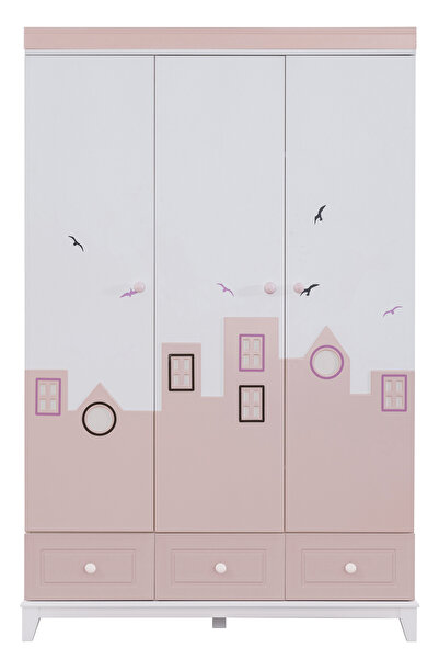 Setay Gardırop, City 3 Kapaklı Dolap - Pembe