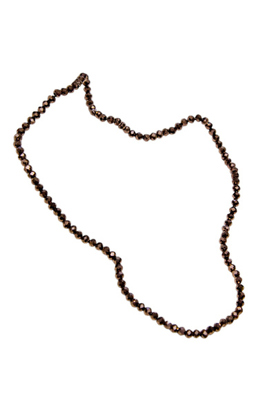 Serhat Aksesuar ve El İşçilik 4 ملم خرز زجاجي كريستالي مسطح بني داكن 1 سلسلة ...