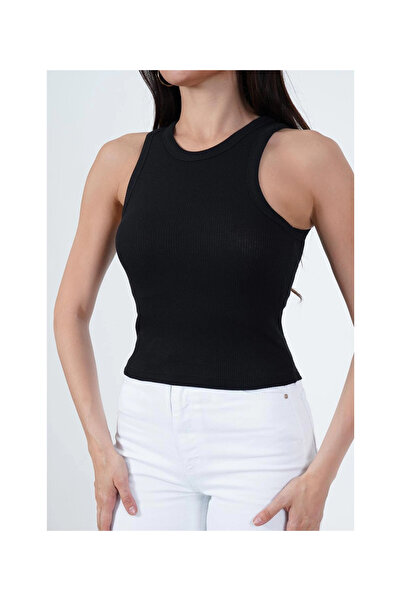 Cotton Mood 23254307 Camisole Crew Neck Piping Athlete BLACK